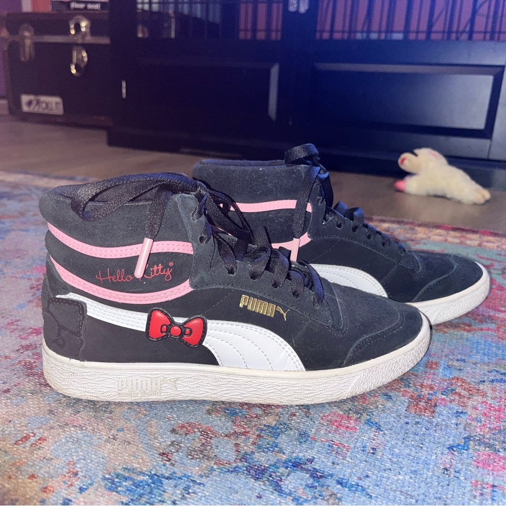 Puma Black and Pink Hello Kitty x Ralph Sampson Mid